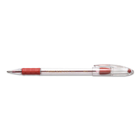 R.s.v.p. Stick Ballpoint Pen, Medium 1mm, Red Ink, Clear-red Barrel, Dozen