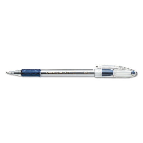 R.s.v.p. Stick Ballpoint Pen, Medium 1mm, Blue Ink, Clear-blue Barrel, Dozen