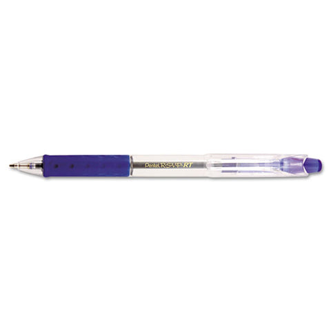 R.s.v.p. Rt Retractable Ballpoint Pen, Medium 1mm, Blue Ink, Clear Barrel, Dozen