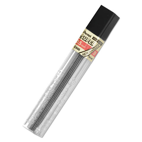 Super Hi-polymer Lead Refills, 0.5 Mm, 2b, Black, 12-tube