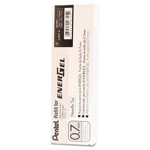 Refill For Pentel Energel Retractable Liquid Gel Pens, Needle Tip, Medium Point, Black Ink