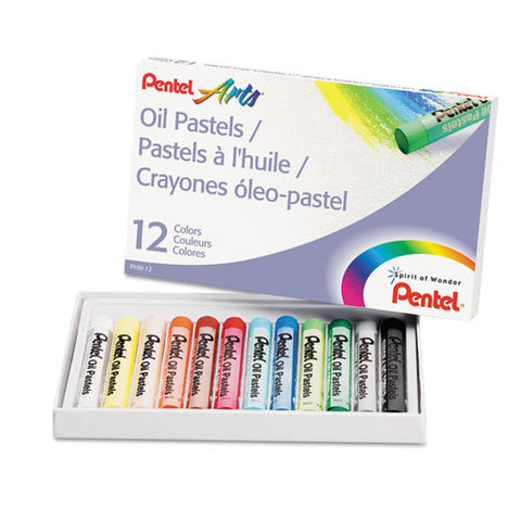 Oil Pastel Set With Carrying Case,12-color Set, Assorted, 12-set