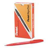 Sign Pen Color Marker, Extra-fine Bullet Tip, Red, Dozen