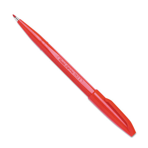Sign Pen Color Marker, Extra-fine Bullet Tip, Red, Dozen