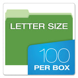Colored File Folders, 1-3-cut Tabs, Letter Size, Green-light Green, 100-box