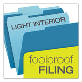 Colored File Folders, 1-3-cut Tabs, Letter Size, Blue-light Blue, 100-box