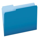Colored File Folders, 1-3-cut Tabs, Letter Size, Blue-light Blue, 100-box