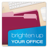 Colored File Folders, 1-3-cut Tabs, Letter Size, Burgundy-light Burgundy, 100-box