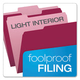 Colored File Folders, 1-3-cut Tabs, Letter Size, Burgundy-light Burgundy, 100-box