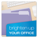 Colored File Folders, 1-3-cut Tabs, Letter Size, Lavender-light Lavender, 100-box