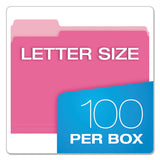 Colored File Folders, 1-3-cut Tabs, Letter Size, Pink-light Pink, 100-box