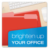 Colored File Folders, 1-3-cut Tabs, Letter Size, Red-light Red, 100-box