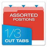 Colored File Folders, 1-3-cut Tabs, Letter Size, Red-light Red, 100-box