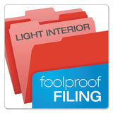 Colored File Folders, 1-3-cut Tabs, Letter Size, Red-light Red, 100-box