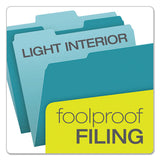 Colored File Folders, 1-3-cut Tabs, Letter Size, Teal-light Teal, 100-box
