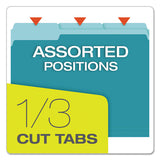 Colored File Folders, 1-3-cut Tabs, Letter Size, Teal-light Teal, 100-box