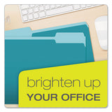 Colored File Folders, 1-3-cut Tabs, Letter Size, Teal-light Teal, 100-box