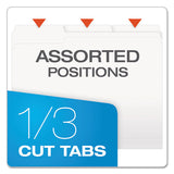 Colored File Folders, 1-3-cut Tabs, Letter Size, White, 100-box