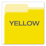 Colored File Folders, 1-3-cut Tabs, Letter Size, Yellowith Light Yellow, 100-box