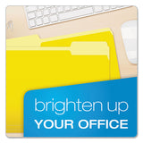 Colored File Folders, 1-3-cut Tabs, Letter Size, Yellowith Light Yellow, 100-box