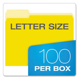 Colored File Folders, 1-3-cut Tabs, Letter Size, Yellowith Light Yellow, 100-box