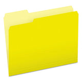 Colored File Folders, 1-3-cut Tabs, Letter Size, Yellowith Light Yellow, 100-box