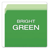 Colored File Folders, Straight Tab, Letter Size, Green-light Green, 100-box