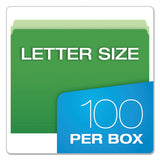 Colored File Folders, Straight Tab, Letter Size, Green-light Green, 100-box