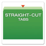 Colored File Folders, Straight Tab, Letter Size, Green-light Green, 100-box