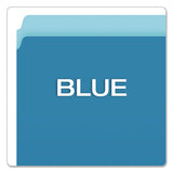 Colored File Folders, Straight Tab, Letter Size, Blue-light Blue, 100-box