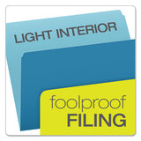 Colored File Folders, Straight Tab, Letter Size, Blue-light Blue, 100-box