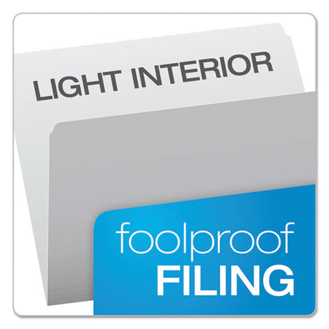 Colored File Folders, Straight Tab, Letter Size, Gray-light Gray, 100-box