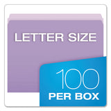 Colored File Folders, Straight Tab, Letter Size, Lavender-light Lavender, 100-box