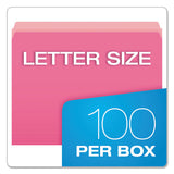 Colored File Folders, Straight Tab, Letter Size, Pink-light Pink, 100-box