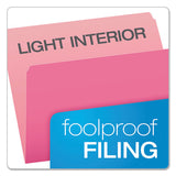 Colored File Folders, Straight Tab, Letter Size, Pink-light Pink, 100-box