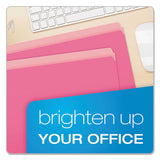 Colored File Folders, Straight Tab, Letter Size, Pink-light Pink, 100-box