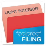 Colored File Folders, Straight Tab, Letter Size, Red-light Red, 100-box