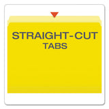 Colored File Folders, Straight Tab, Letter Size, Yellowith Light Yellow, 100-box