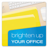 Colored File Folders, Straight Tab, Letter Size, Yellowith Light Yellow, 100-box
