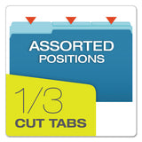 Colored File Folders, 1-3-cut Tabs, Legal Size, Blue-light Blue, 100-box