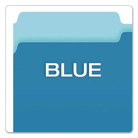 Colored File Folders, 1-3-cut Tabs, Legal Size, Blue-light Blue, 100-box