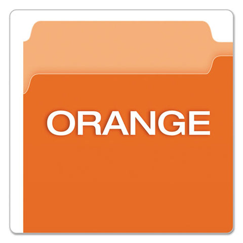 Colored File Folders, 1-3-cut Tabs, Legal Size, Orange-light Orange, 100-box