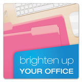 Colored File Folders, 1-3-cut Tabs, Legal Size, Pink-light Pink, 100-box