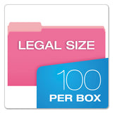 Colored File Folders, 1-3-cut Tabs, Legal Size, Pink-light Pink, 100-box