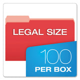 Colored File Folders, 1-3-cut Tabs, Legal Size, Red-light Red, 100-box