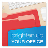 Colored File Folders, 1-3-cut Tabs, Legal Size, Red-light Red, 100-box