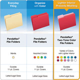Colored File Folders, 1-3-cut Tabs, Legal Size, Yellowith Light Yellow, 100-box