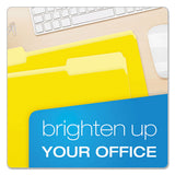 Colored File Folders, 1-3-cut Tabs, Legal Size, Yellowith Light Yellow, 100-box