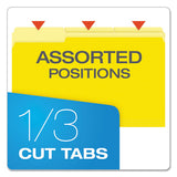 Colored File Folders, 1-3-cut Tabs, Legal Size, Yellowith Light Yellow, 100-box