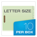 End Tab Classification Folders, 1 Divider, Letter Size, Pale Green, 10-box